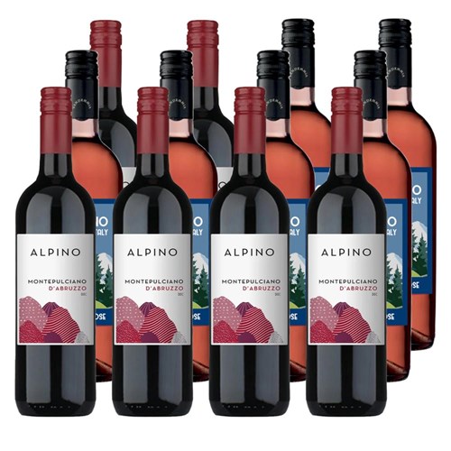 Case of 12 Mixed Alpino Red & Rose Italian Wine